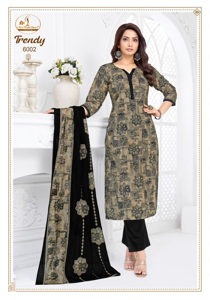 Trendy Vol 6 By Miss World Choice Cotton Printed Readymade Dress